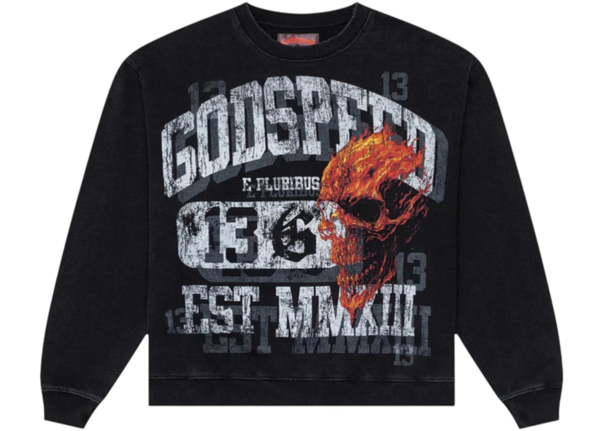 Godspeed Seeing Double Crewneck Sweatshirt Black -1