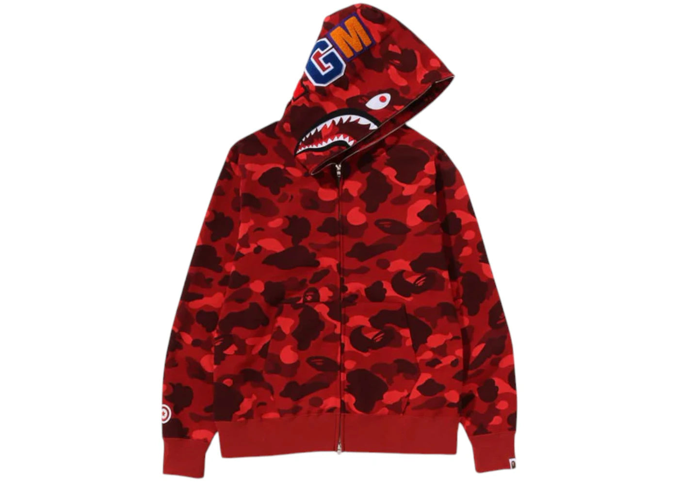 BAPE Color Camo Shark Full Zip Hoodie (FW24) Red -1