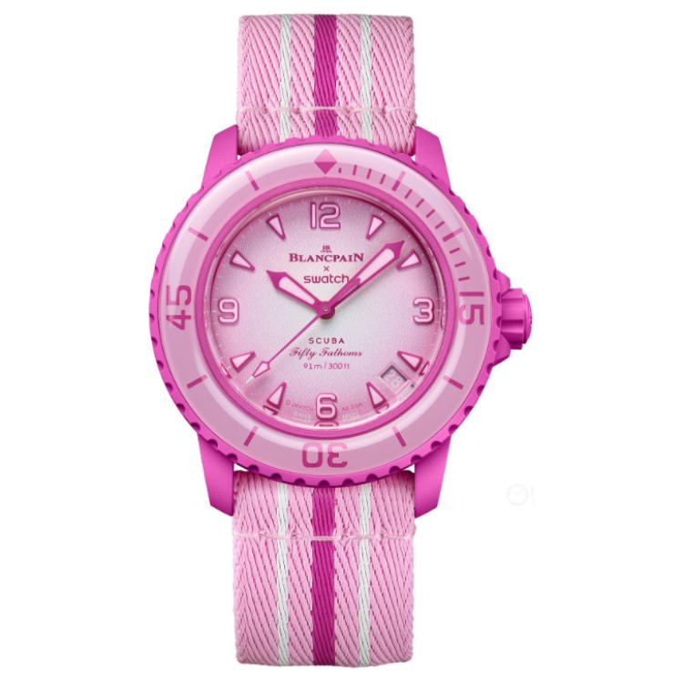 Blancpain x Swatch Scuba Fifty Fathoms Pink Ocean SO35P400 -1