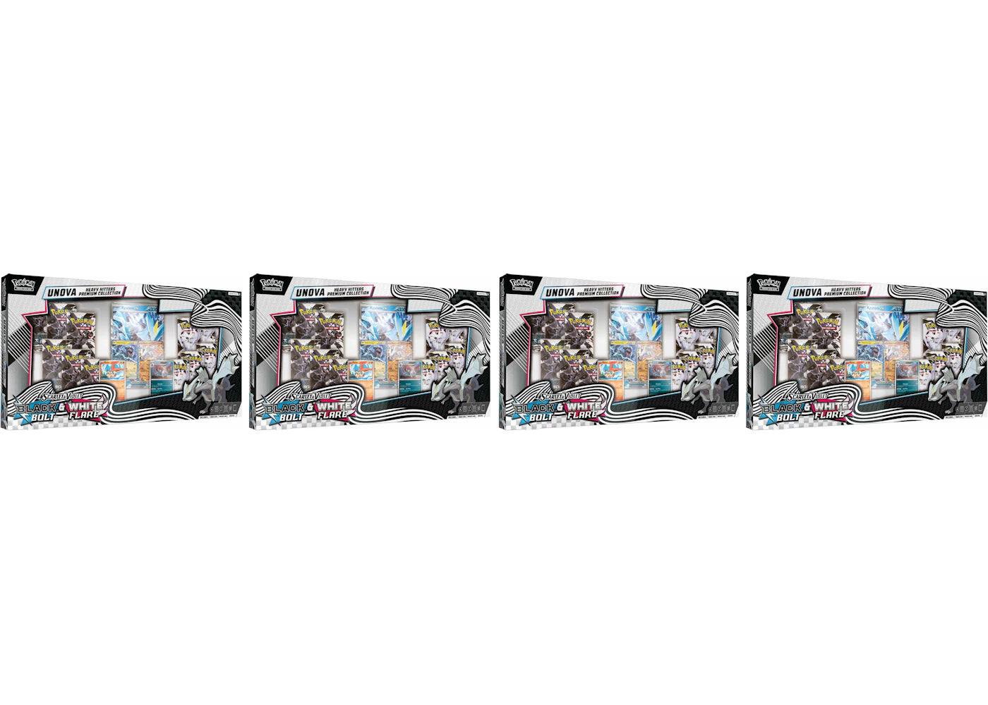 2025 Pokémon Scarlet & Violet Black Bolt & White Flare Unova Heavy Hitters Premium Collection (Costco Exclusive) 4x Lot -1