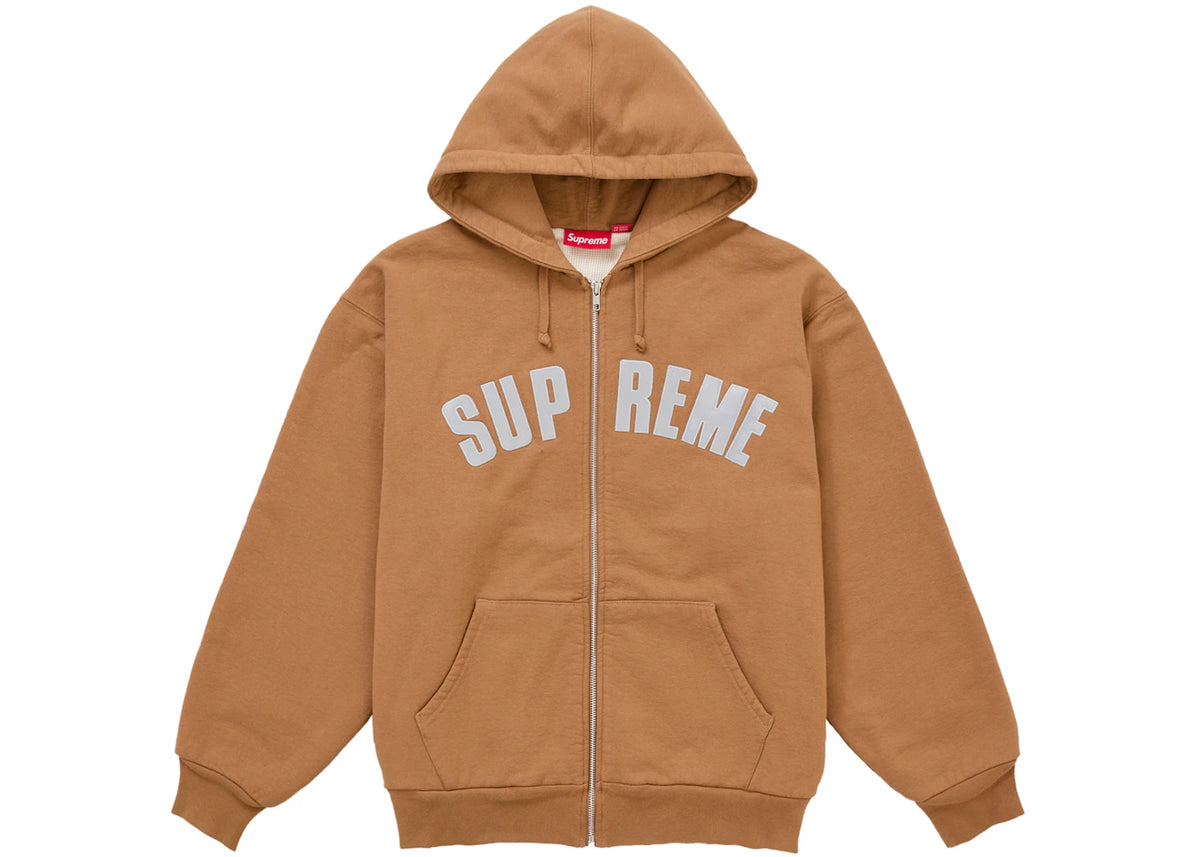 Supreme Arc Thermal Lined Zip Up Hooded Sweatshirt (FW26) Brown -1