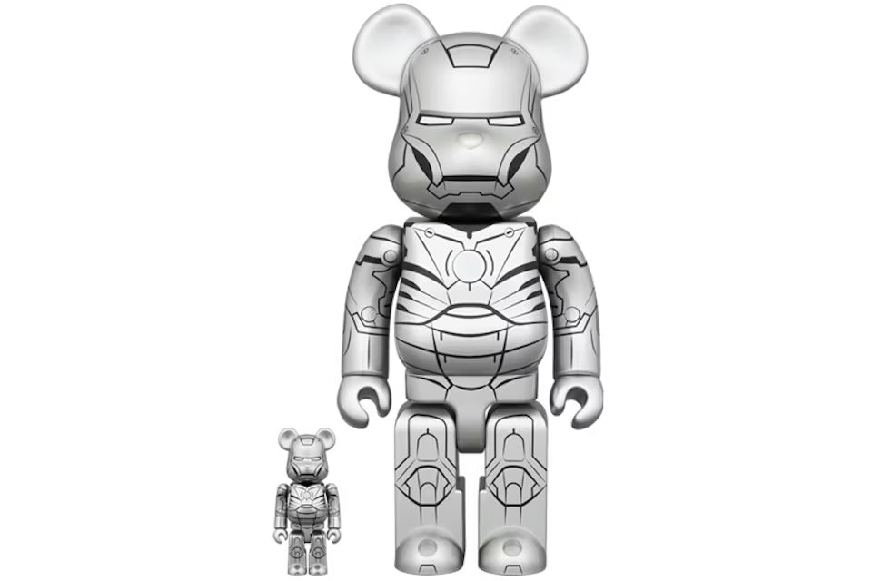 Bearbrick x Marvel The  null  Saga Iron Man Mark II 100% & 400% Set -1