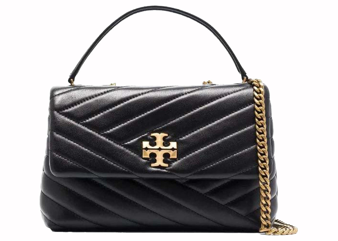 Tory Burch Kira Chevron Small Convertible Shoulder Bag Black -1