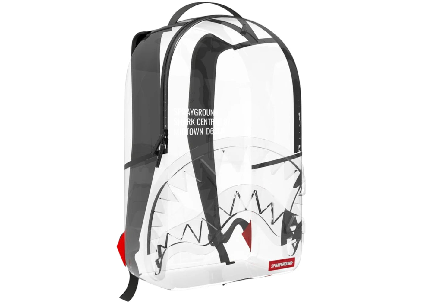 Sprayground Shark Central Clear DLX Backpack White -1