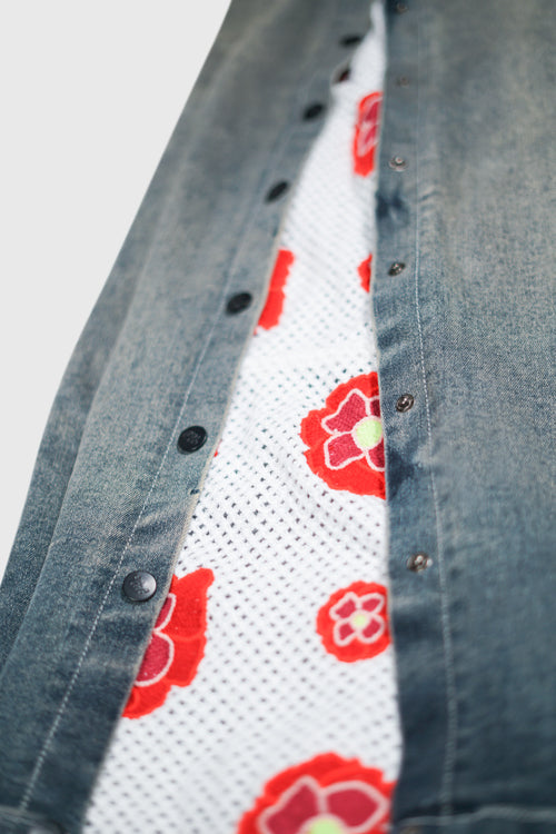 The Hideout Clothing - Opium Stone Wash Open Crochet Denim Jeans