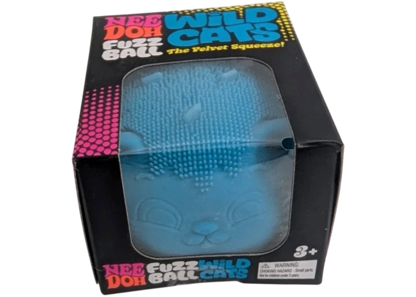 NeeDoh Fuzz Ball Wild Cats Squishy Fidget Toy Blue -1