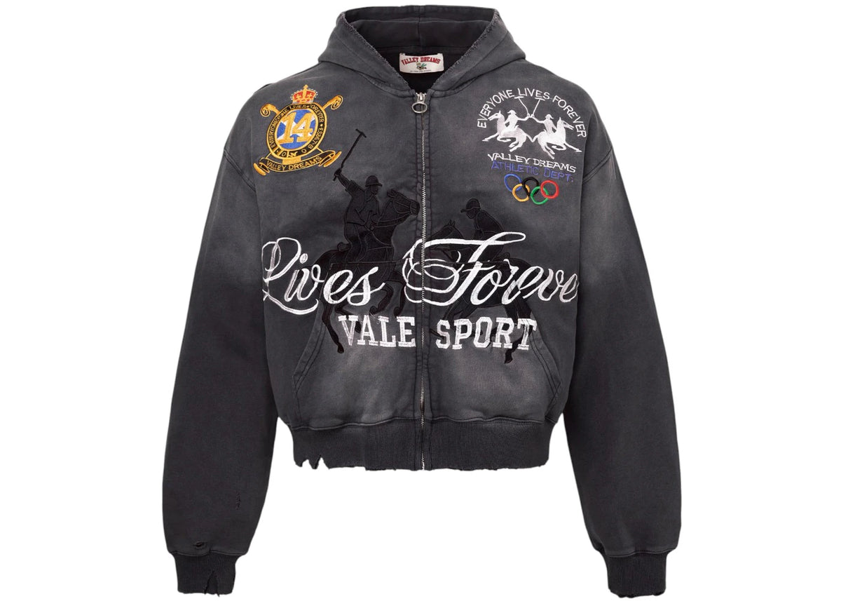 Vale Forever Blackrock Zip Up Hoodie Black -1