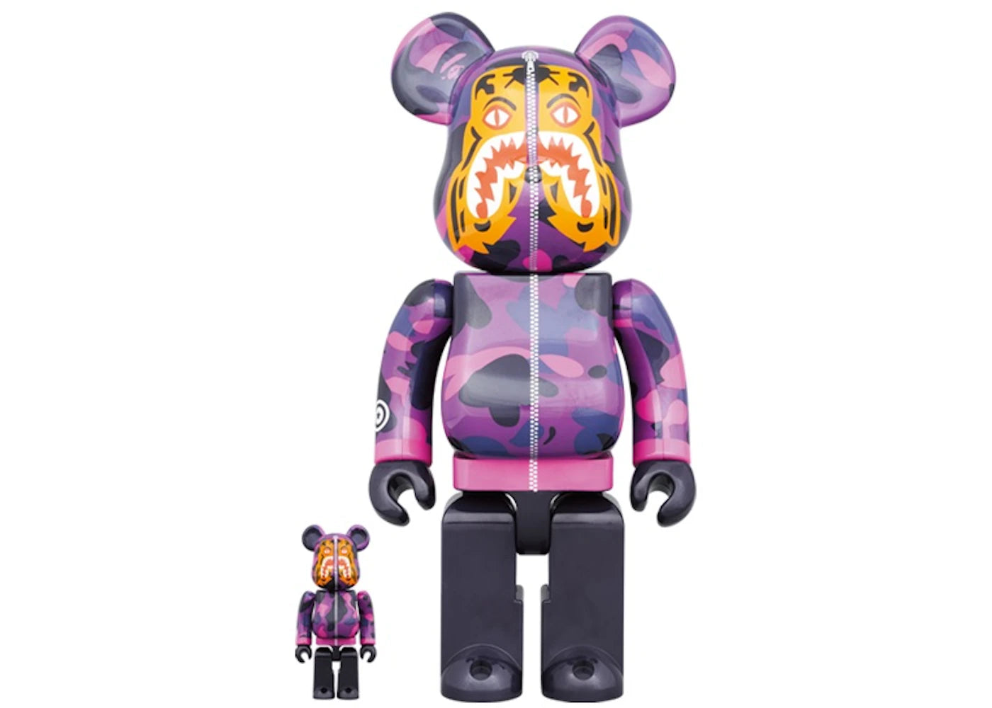 Bearbrick x BAPE Camo Tiger 100% & 400% Set Purple -1