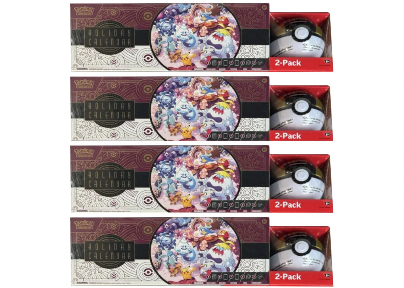 2025 Pokémon Scarlet & Violet Holiday Calendar + Pokeball Costco Bundle (Pokeball Color May Vary) 4x Lot -1