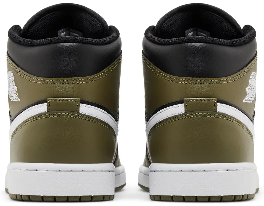 Hell counter Jordan 1 Mid Black White Olive