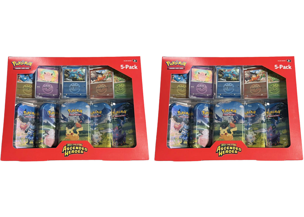 2026 Pokémon Mega Evolution Ascended Heroes Mini Tins 5-Pack Collection (Costco Exclusive) 2x Lot -1