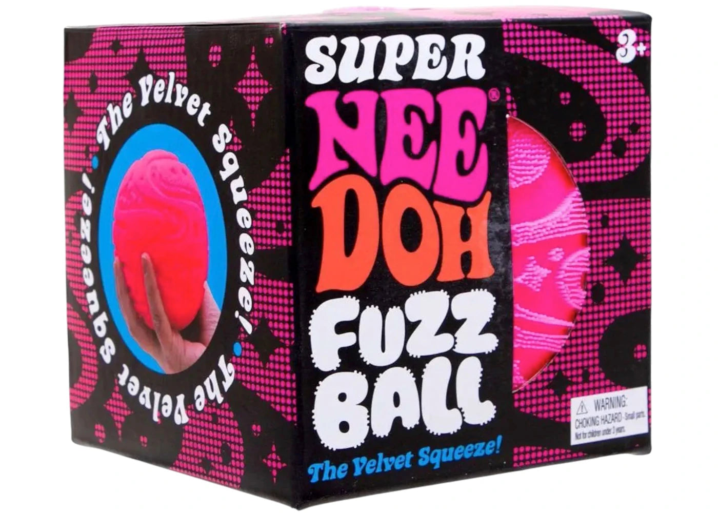 NeeDoh Super Fuzzball Squishy Fidget Toy Pink -1