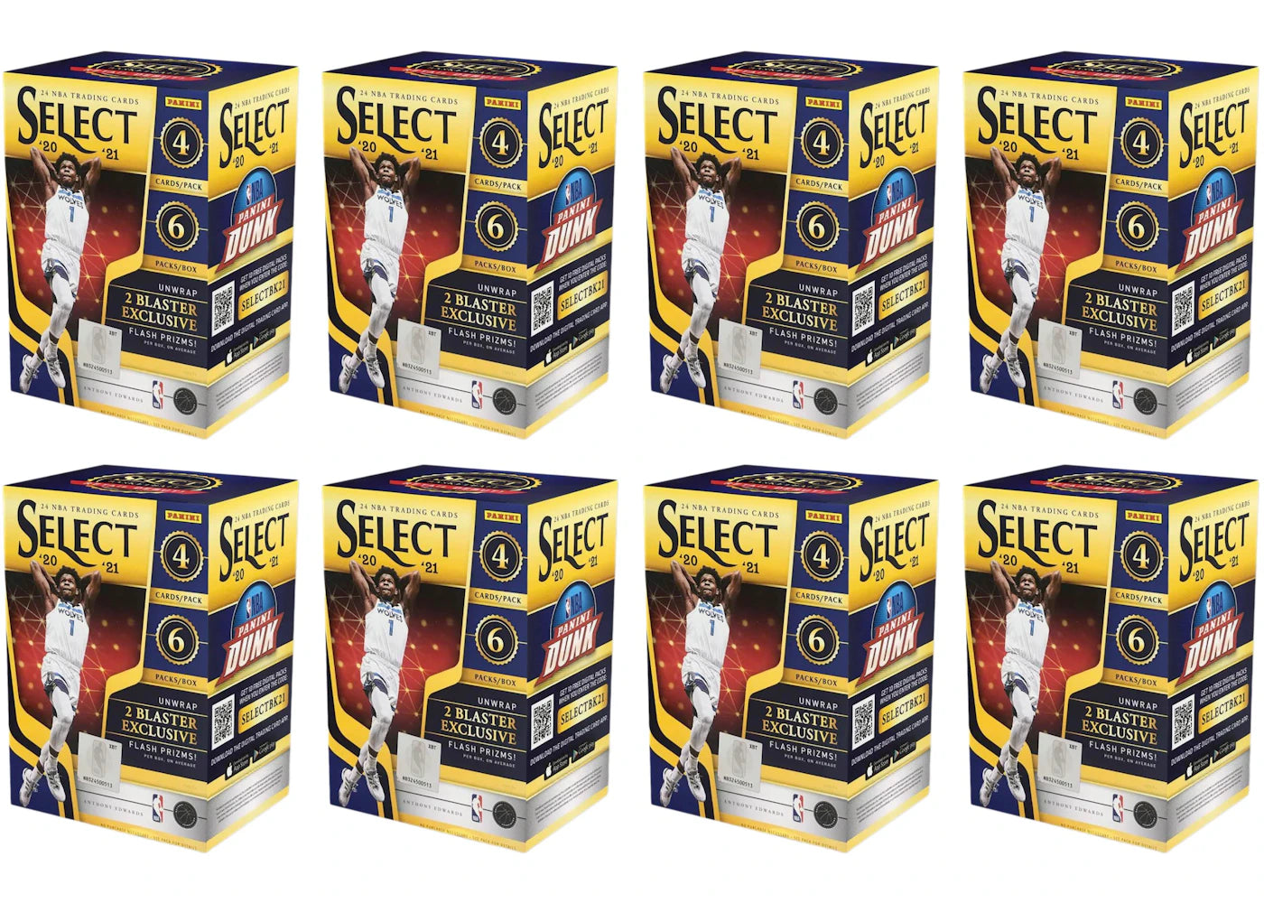 2020-21 Panini Select Basketball Blaster Box (Flash Prizms) 8x Lot -1