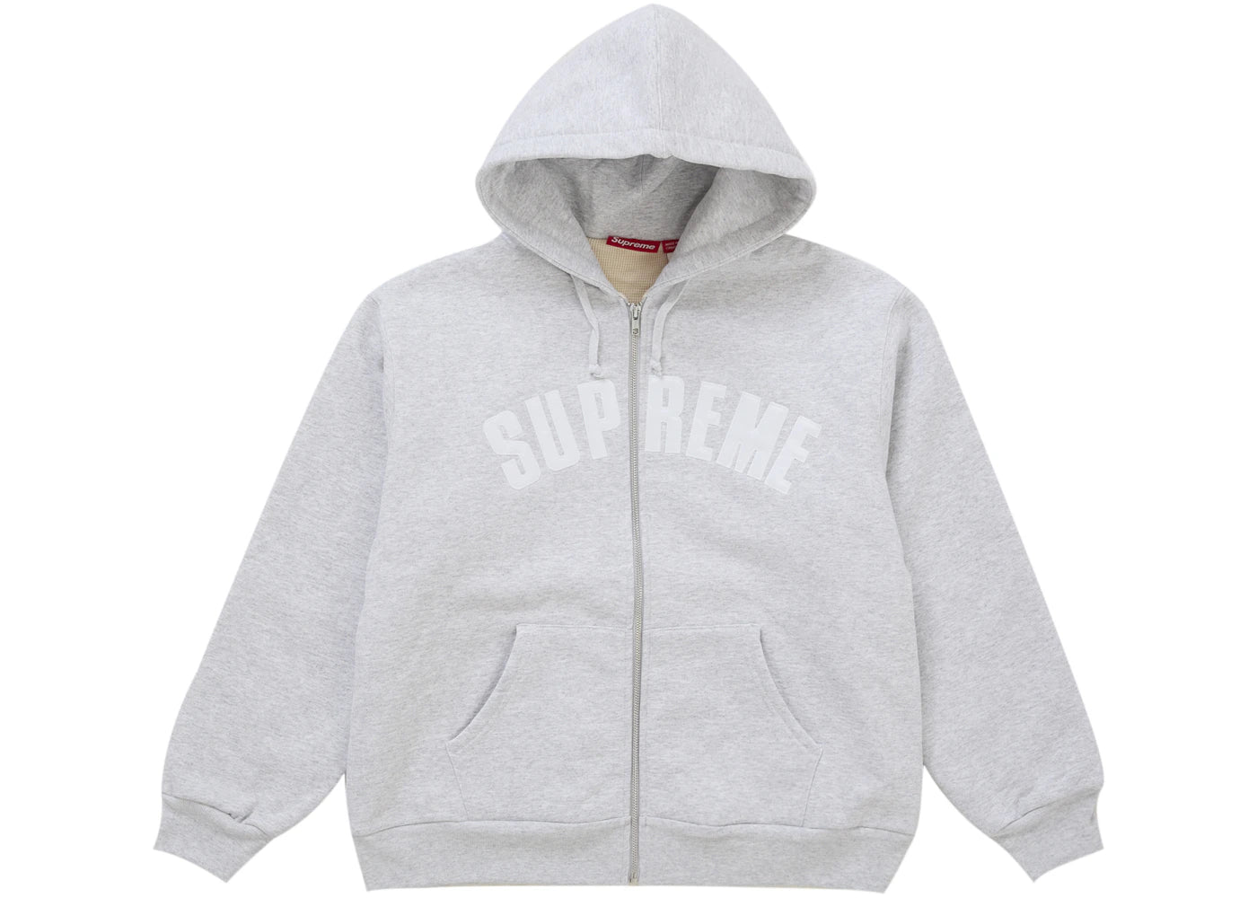 Supreme Arc Thermal Lined Zip Up Hooded Sweatshirt Ash Grey -1