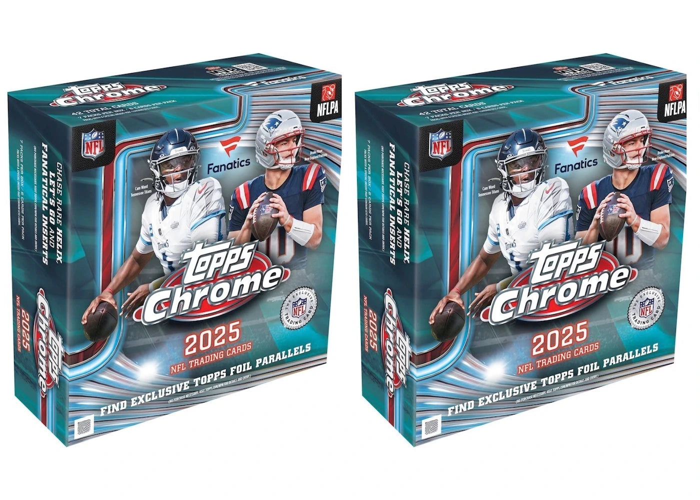 2025 Topps Chrome Football Fanatics Exclusive Mega Box 2x Lot -1