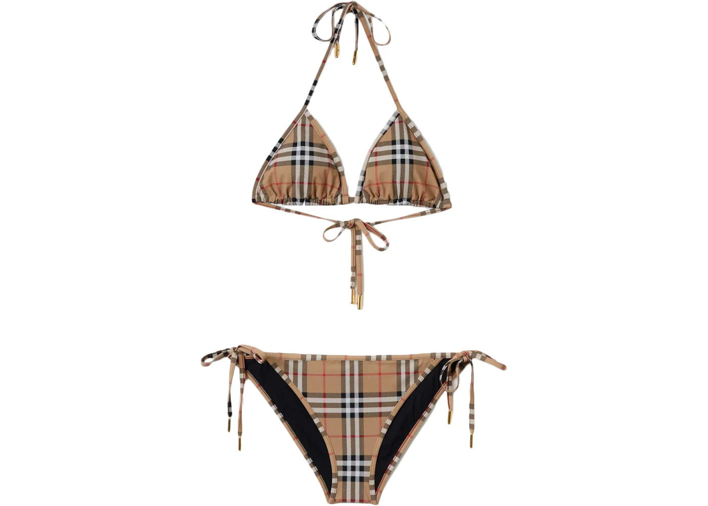 Burberry Vintage Check Triangle Bikini Archive Beige -1
