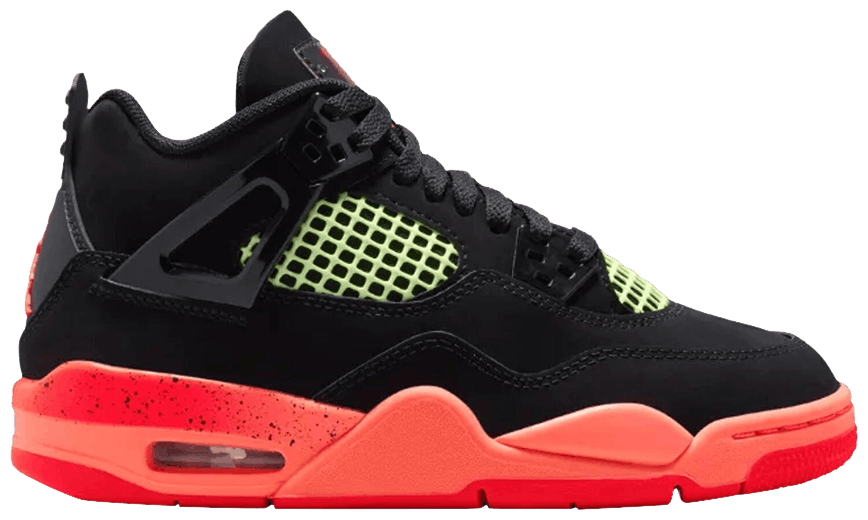 Jordan 4 Retro Black Bright Mango Barely Volt Infrared 23 -1