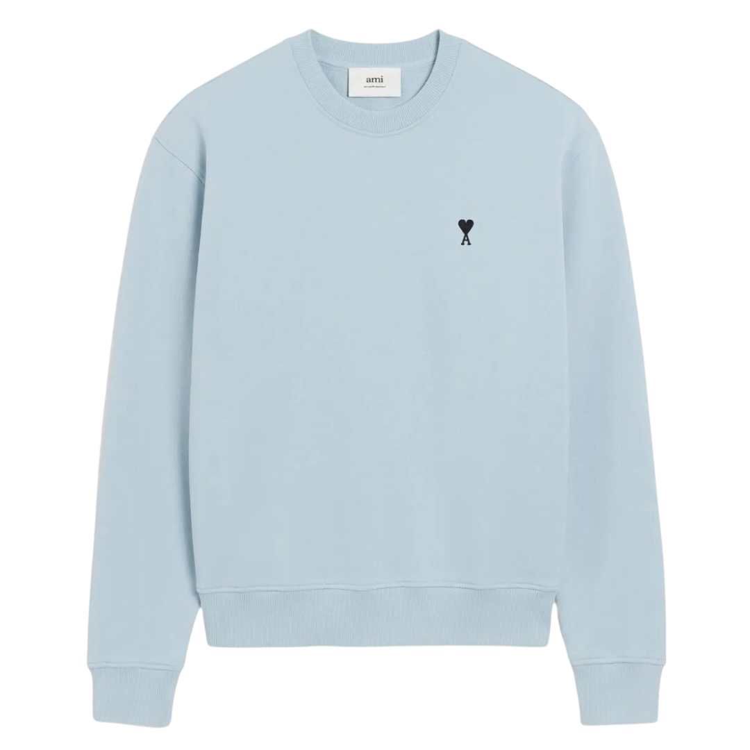 Sweatshirt Bleu Ciel Ami De Coeur Noir en Coton -1