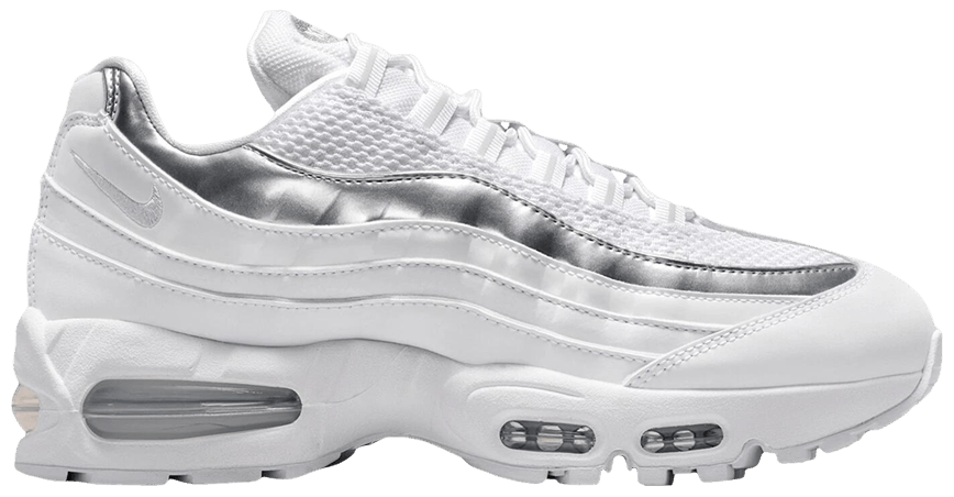 Nike Air Max 95 SE Big Bubble White Metallic Silver (Women's)-1