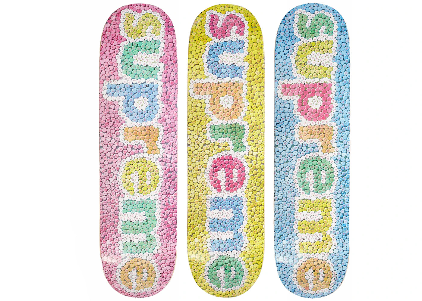 Supreme Candy Hearts Skateboard Deck Set Multicolor -1