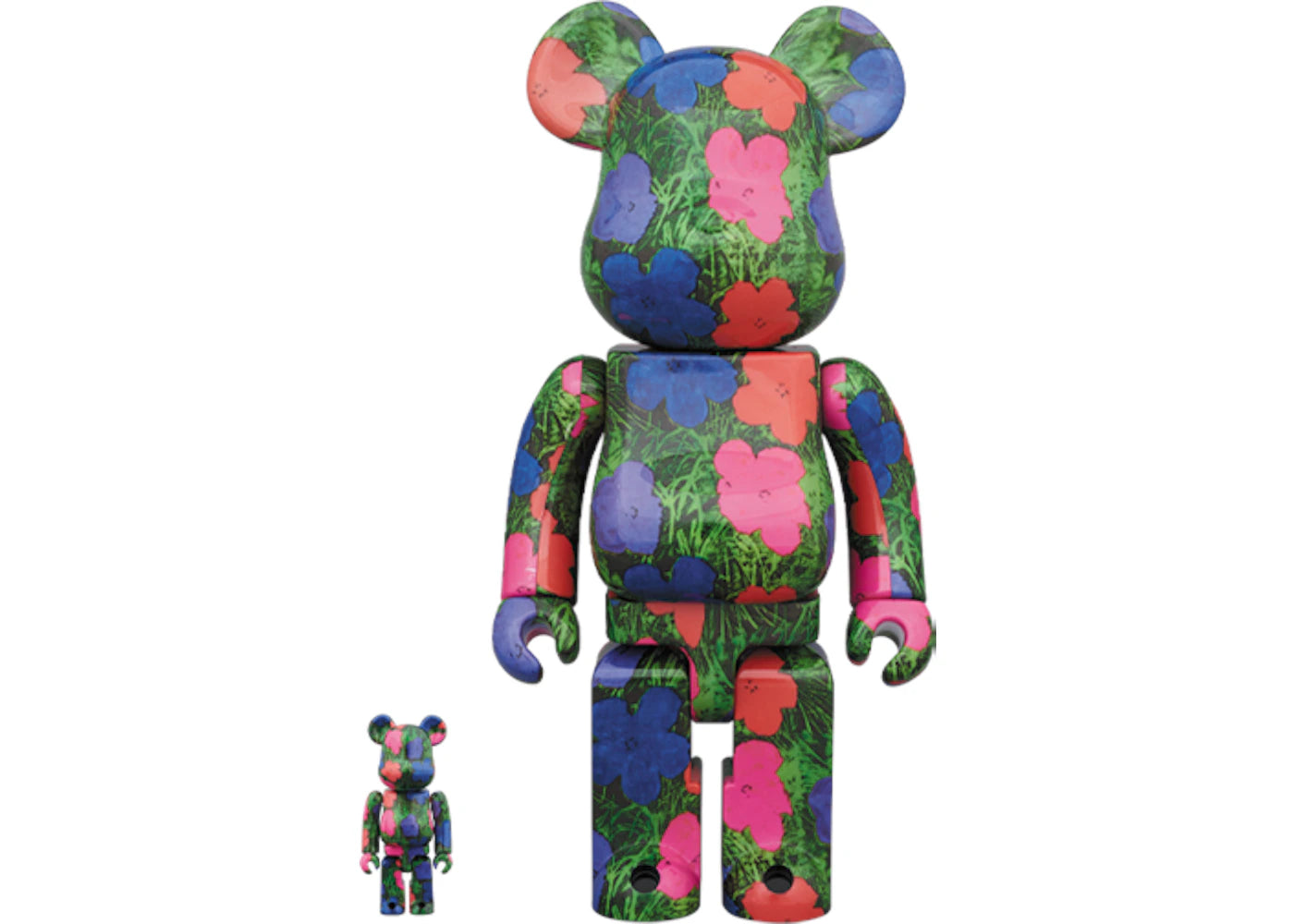 Bearbrick ANDY WARHOL "Flowers" 100% & 400% Set -1