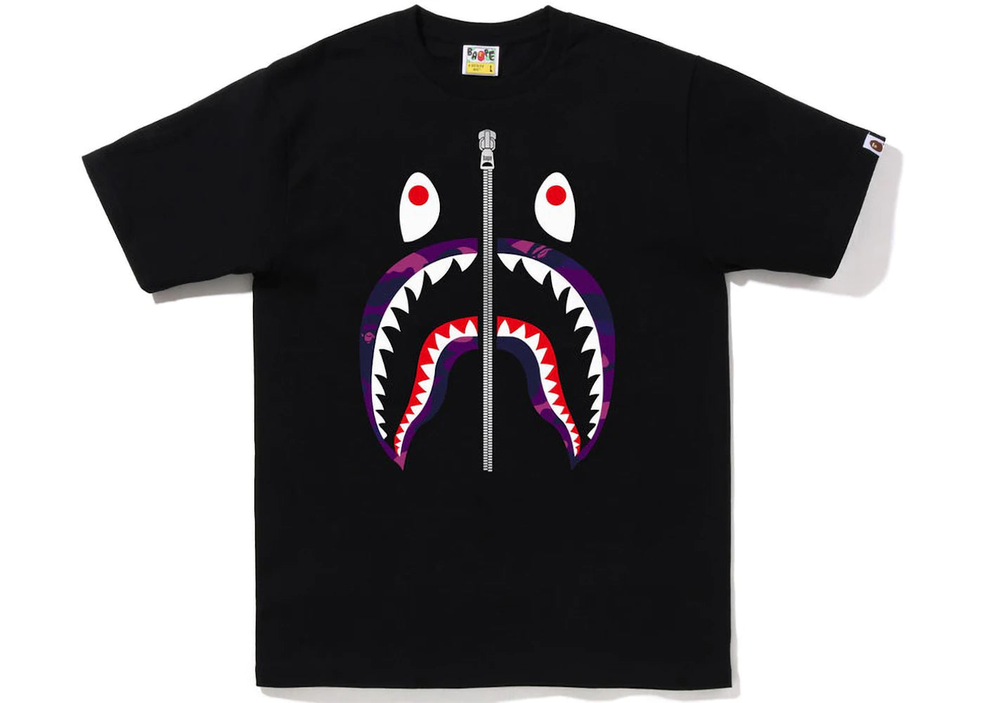 BAPE Color Camo Shark Tee (FW22) Black Purple -1