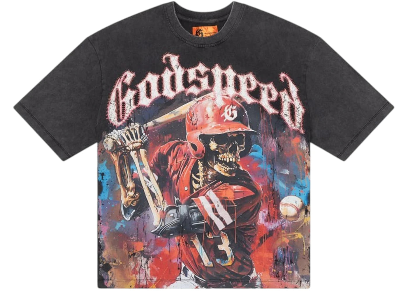 Godspeed Grandslam T-shirt Grey Wash/Red -1