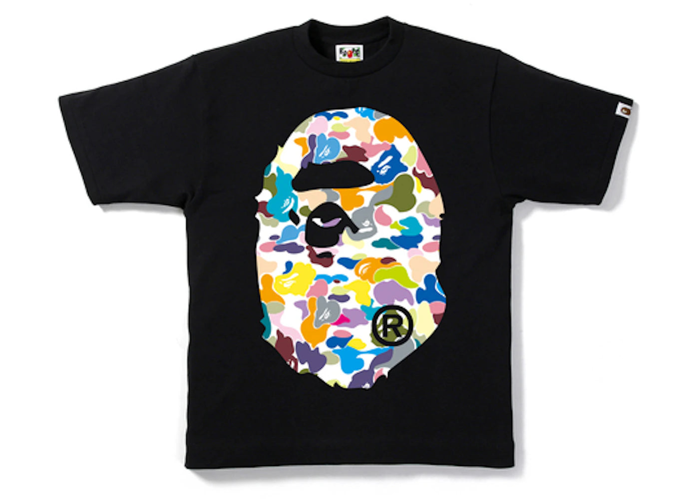 BAPE Multi Camo Big Ape Head Tee Black -1