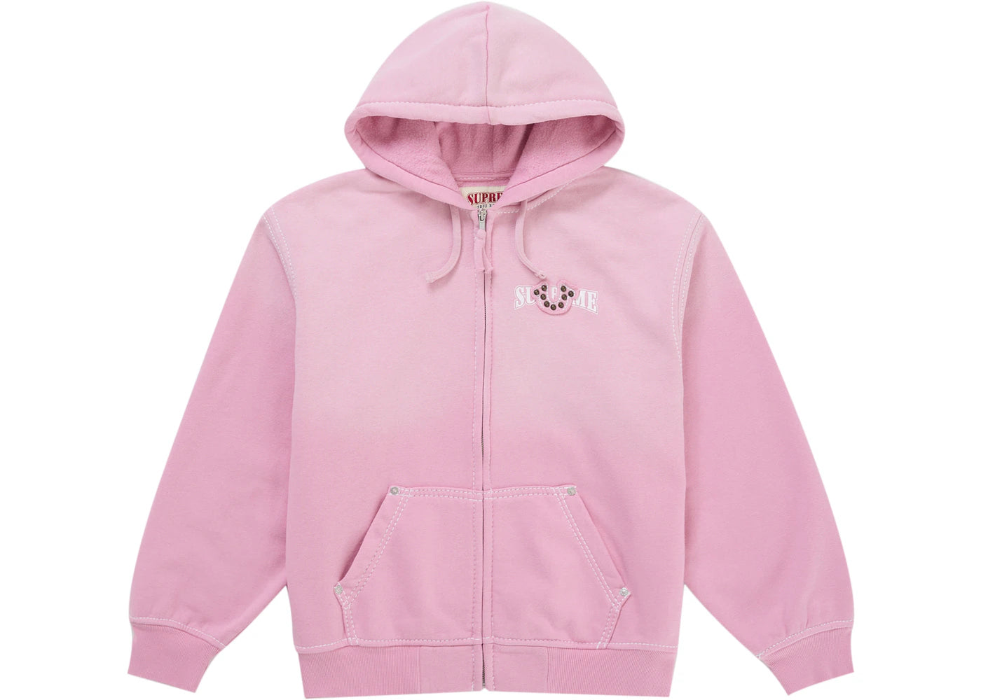Supreme True Religion Zip Up Hooded Sweatshirt (FW25) Pink -1