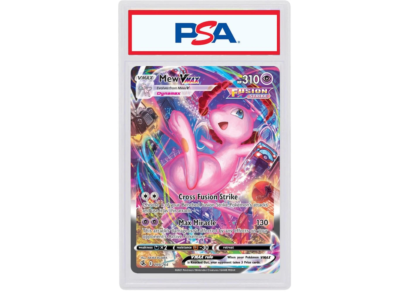 Mew Vmax 2021 Pokémon Scarlet & Violet Fusion Strike Ultra Rare Vmax 269/264 (PSA or BGS Graded) -1