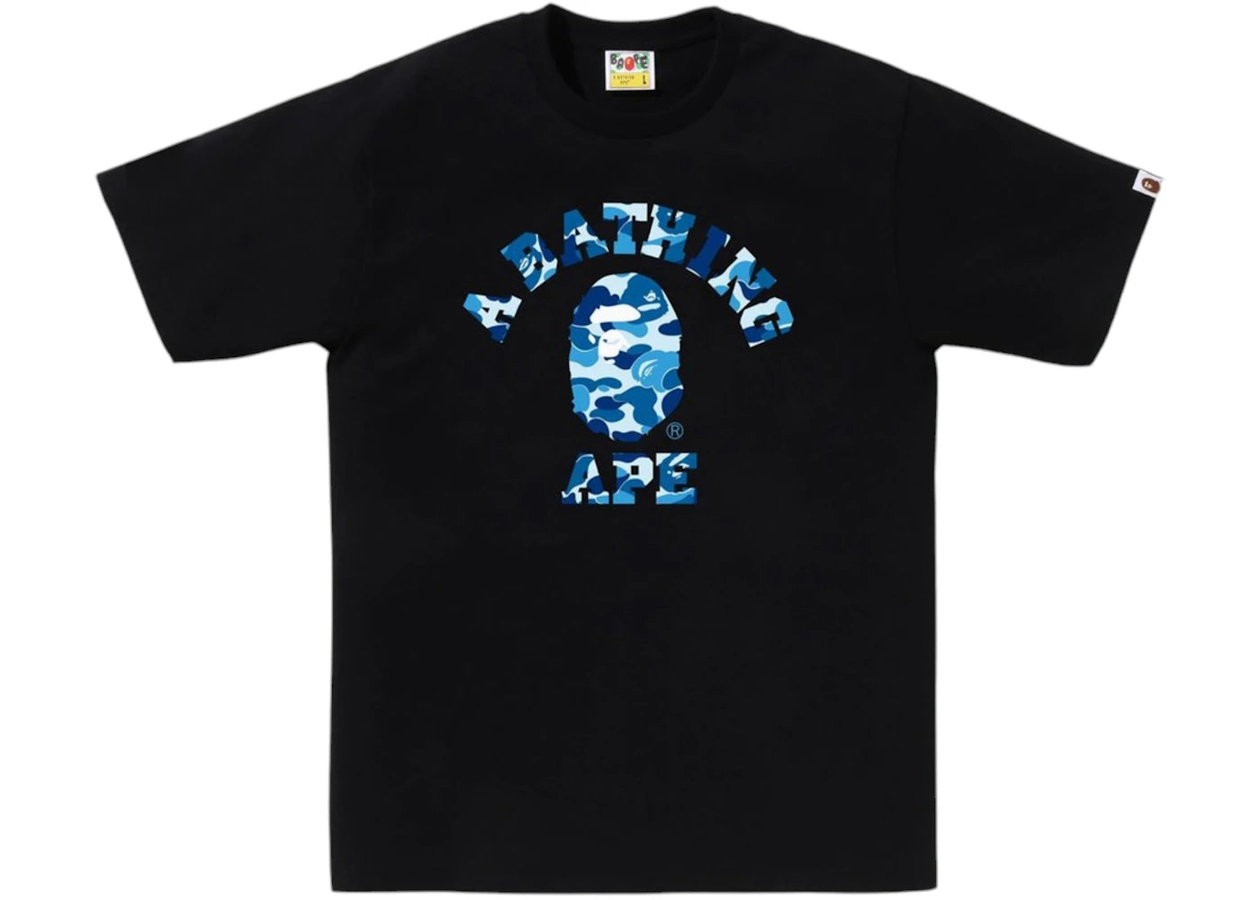 BAPE ABC Camo College (SS25) Tee Black/Blue -1