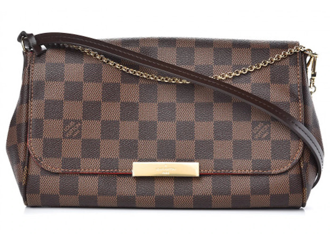 Louis Vuitton Favorite Damier Ebene MM Red Lining -1