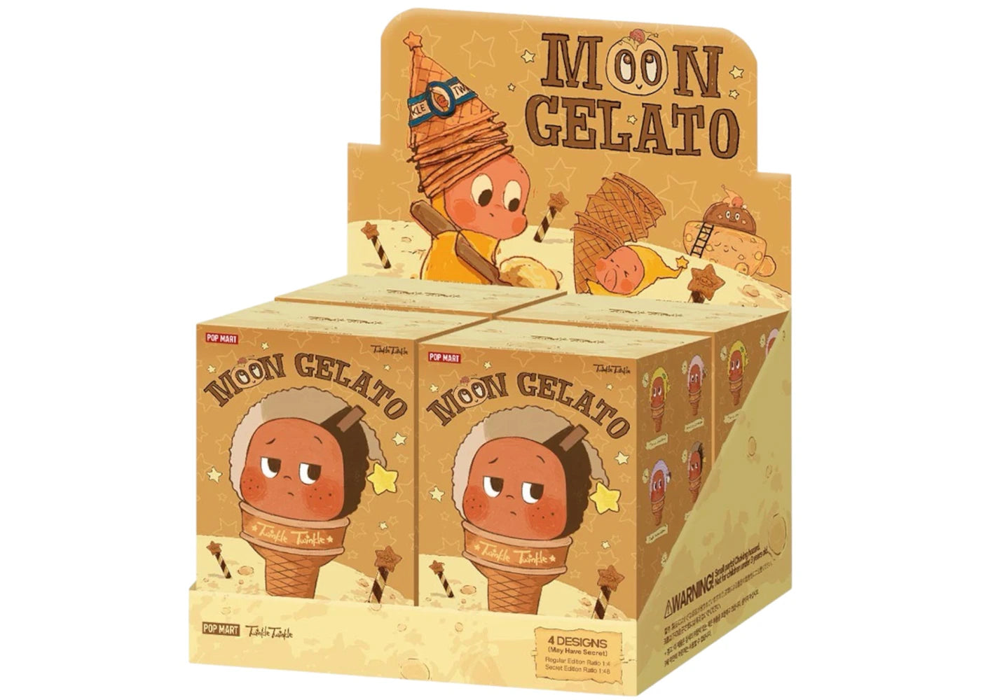 Pop Mart MOON GELATO Series Ice Cream Plush Pendant Sealed Case (4 Blind Box) -1