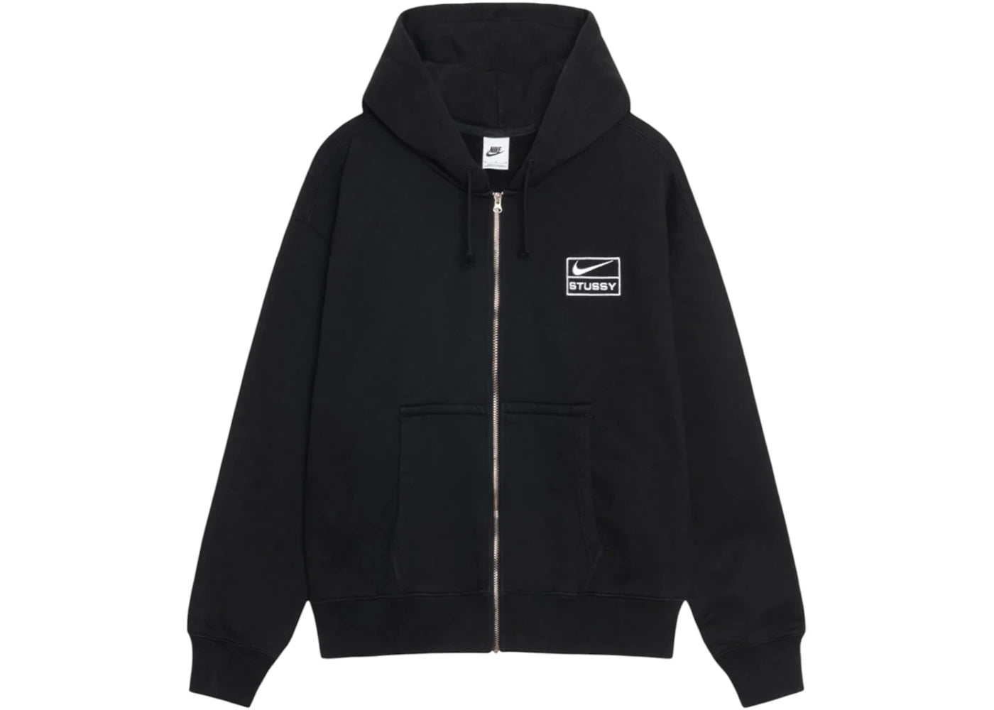 Stussy x Nike Stone Washed Fleece Zip Hoodie (FW25) Black -1