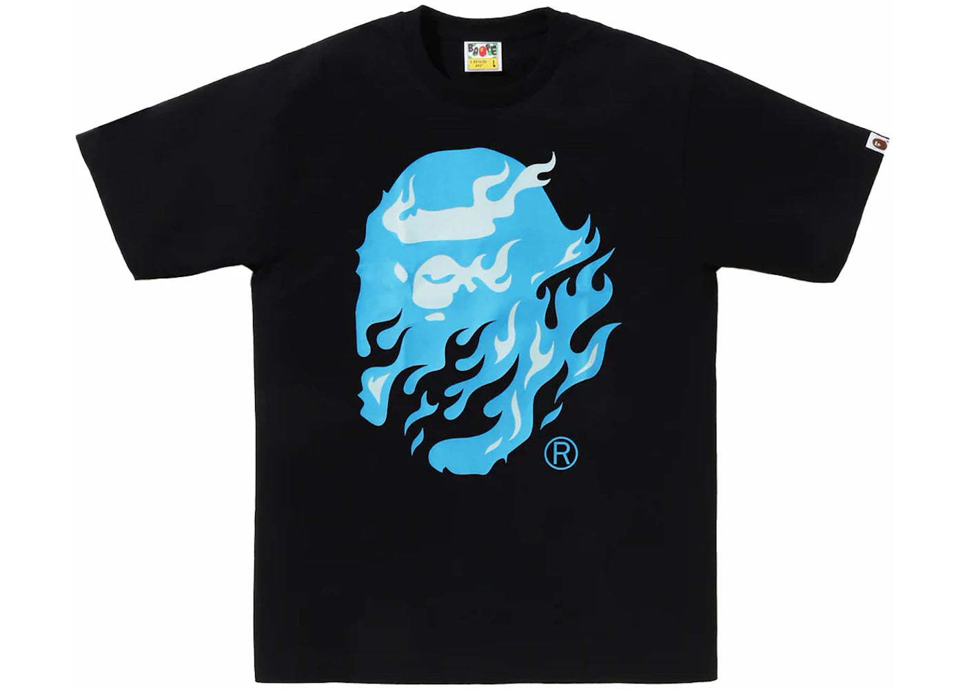 BAPE Flame Ape Head Tee Black/Blue -1