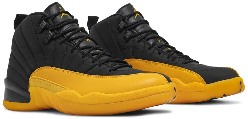 Jordan 12 Retro Black University Gold pair