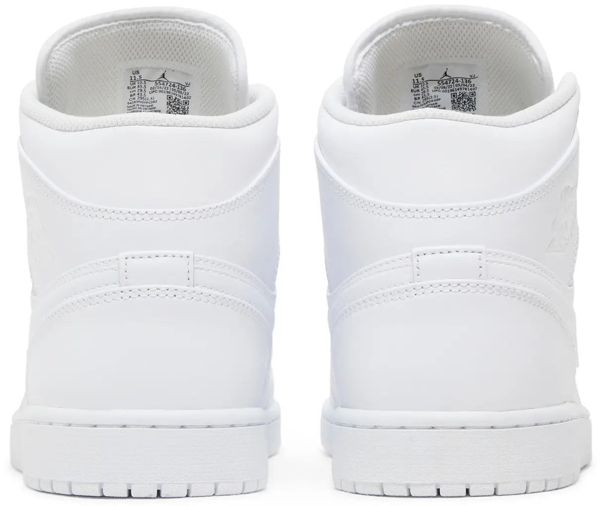Jordan 1 Mid Triple White (2022) Back