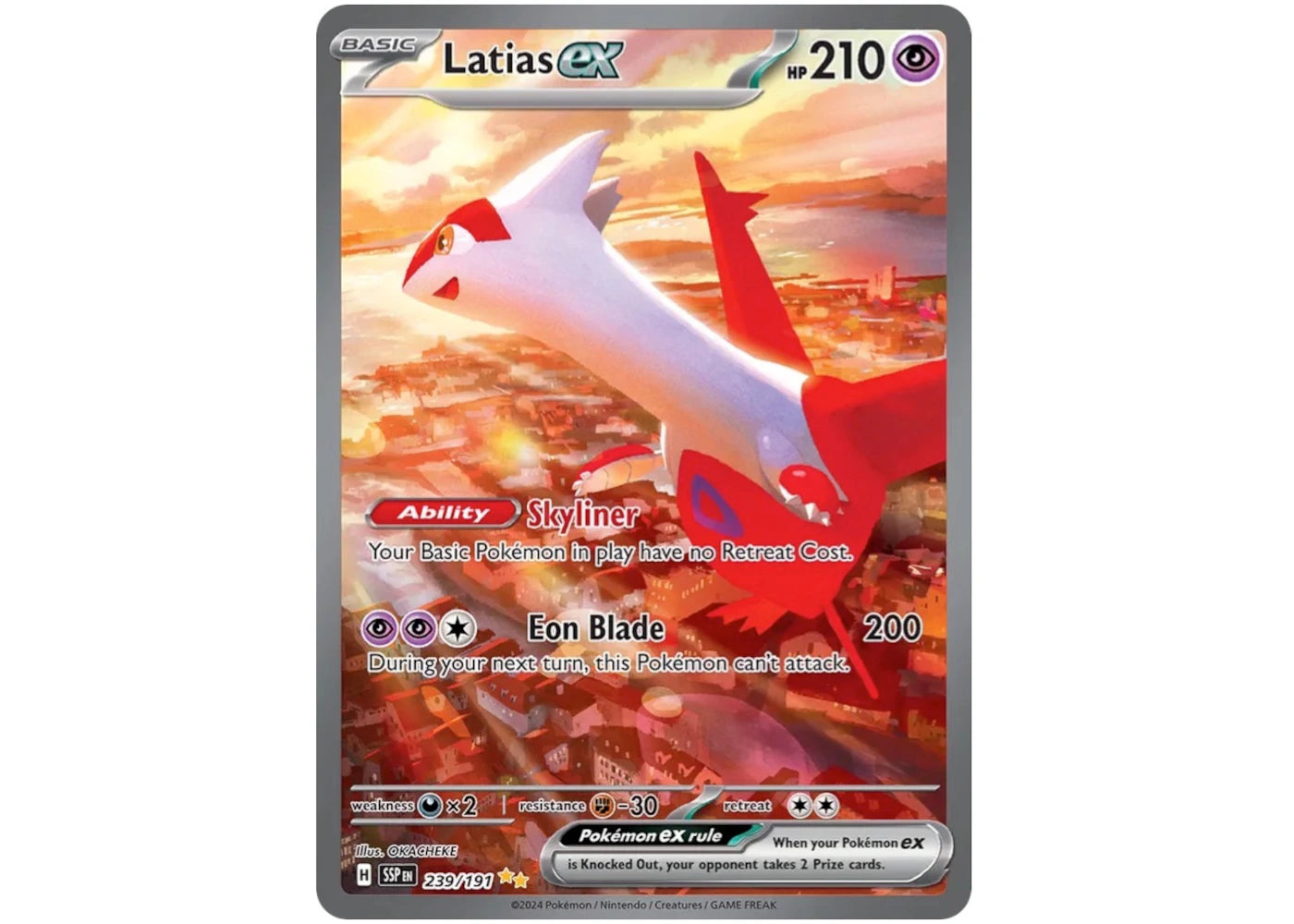 Latias ex 2025 Pokémon Scarlet & Violet Surging Sparks Special Illustration Rare 239/191 Ungraded -1
