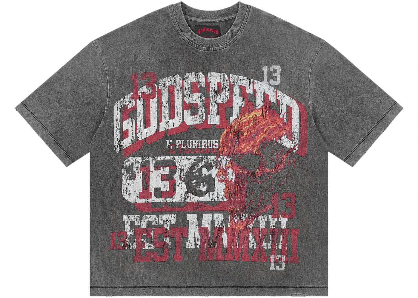 Godspeed Seeing Double T-Shirt Grey Wash -1