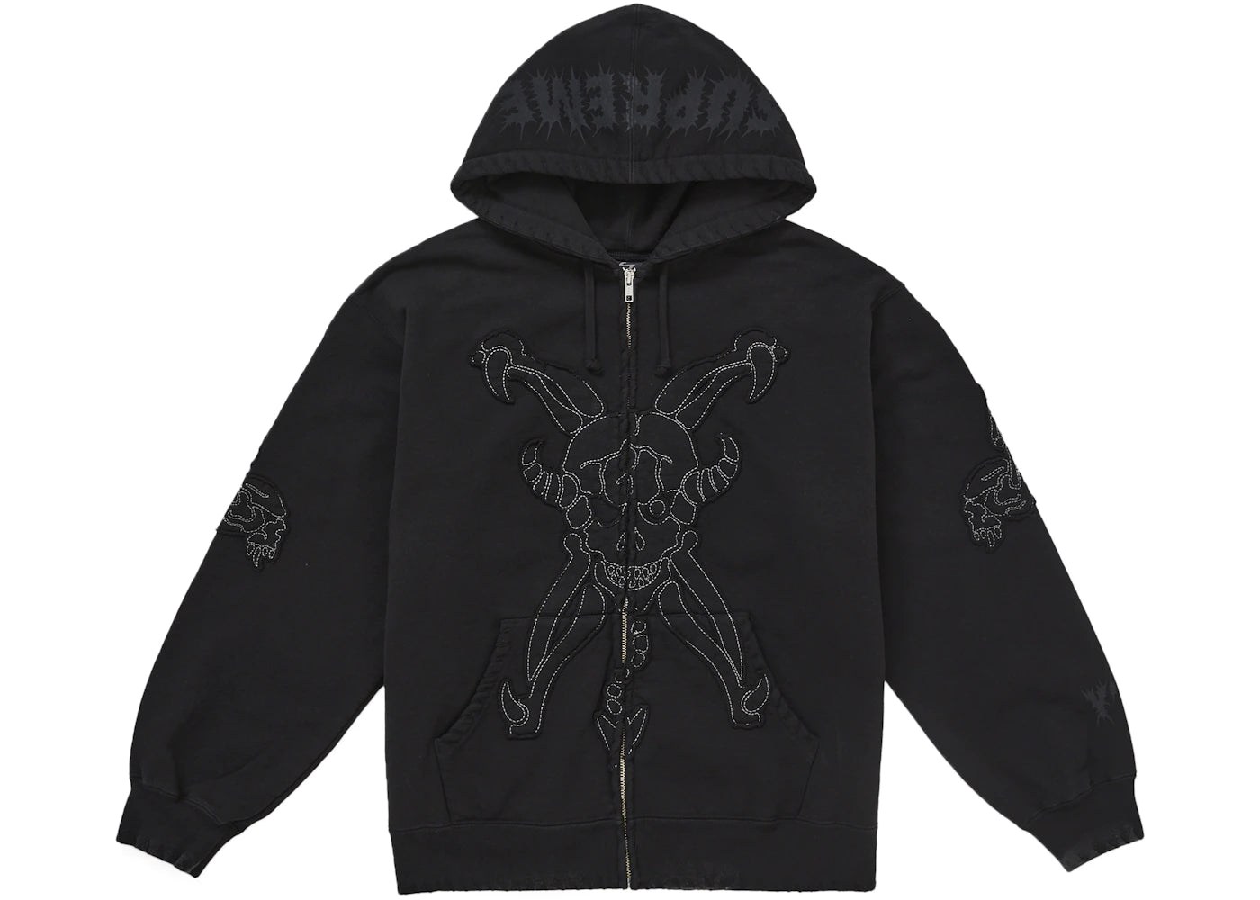 Supreme Y's by Yohji Yamamoto Zip Up Hooded Sweatshirt Black -1