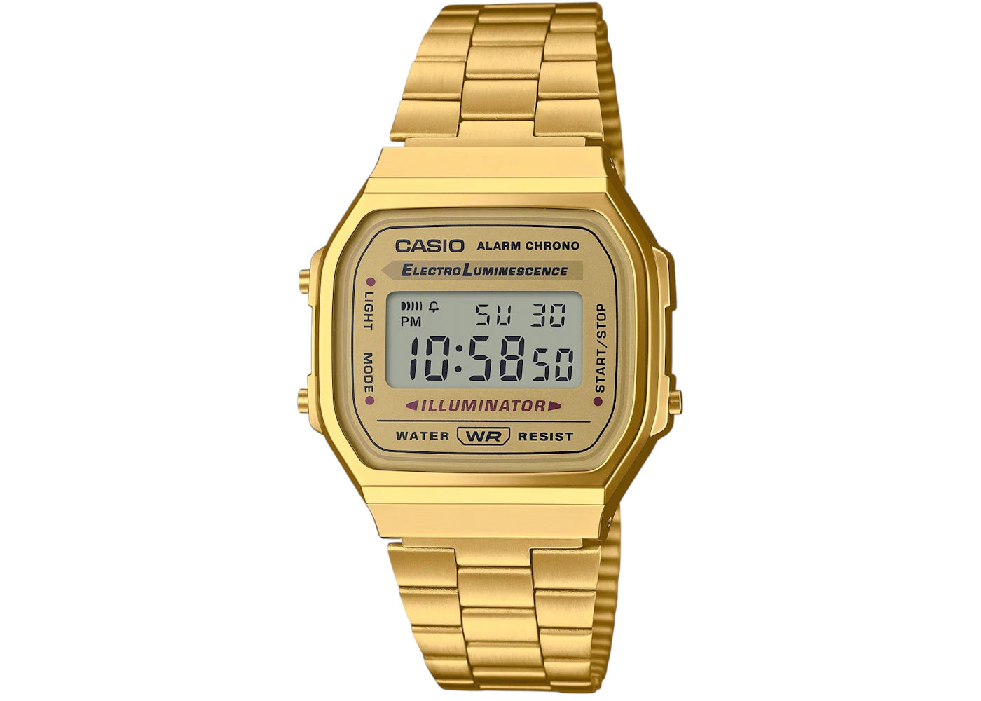 Casio Unisex Gold Digital Watch with Champagne Dial A-168WG-9WDF (Nobx Ew Gold) -1