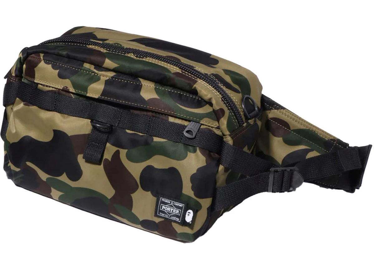 BAPE x Porter 1st Camo Waist Bag Green -1