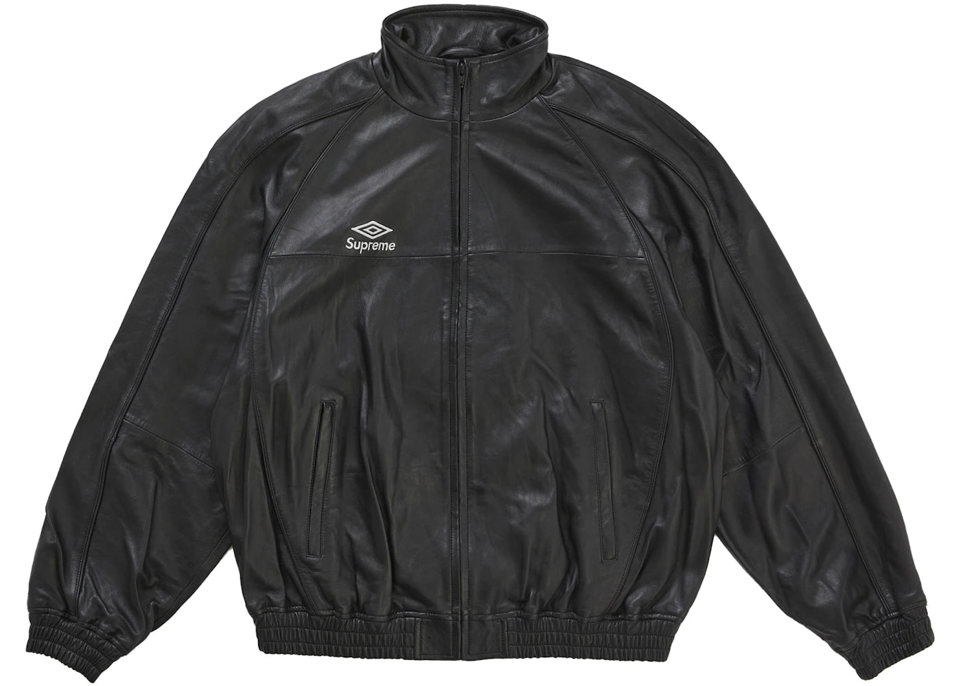 Supreme Umbro Leather Track Jacket Black -1