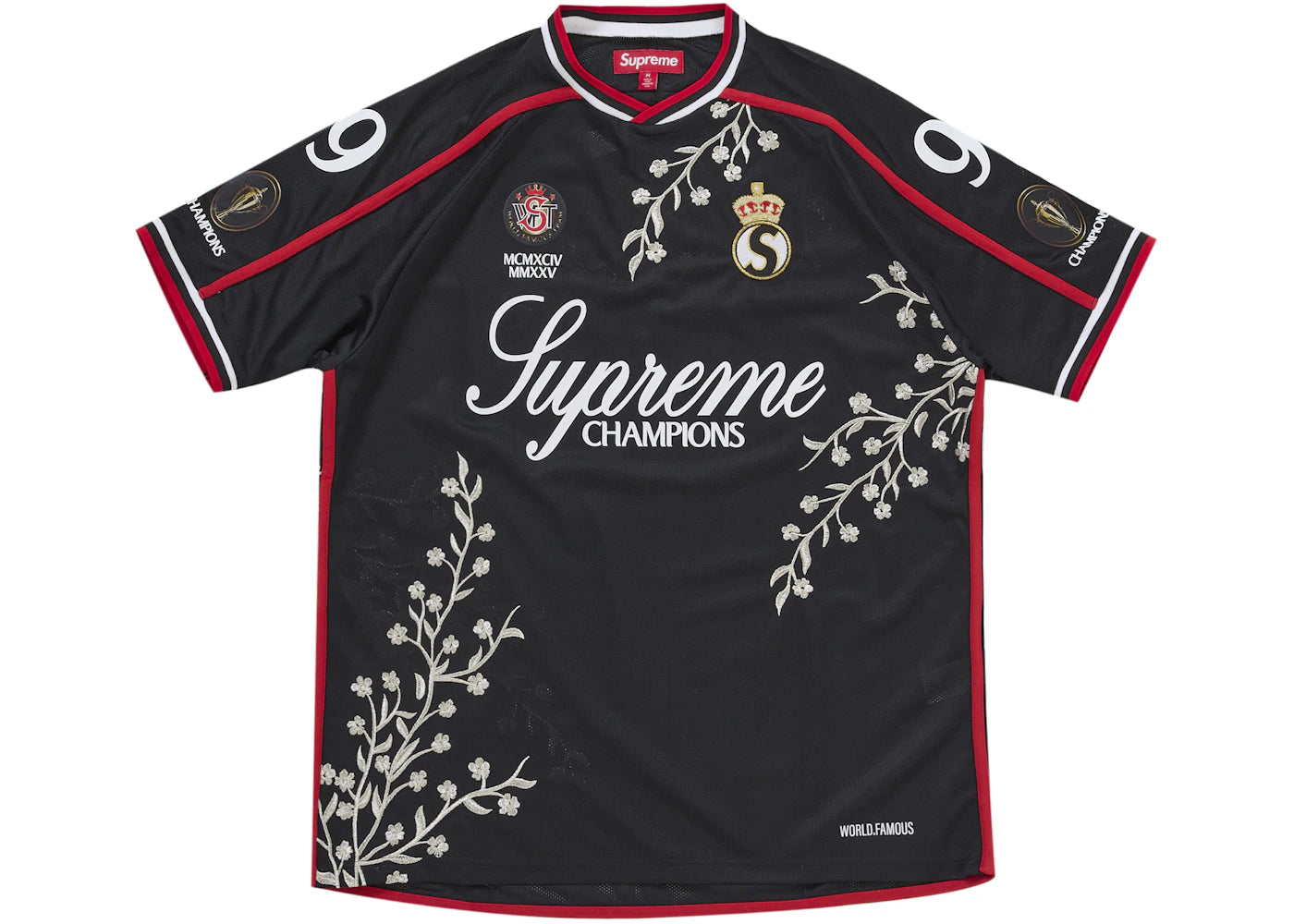 Supreme Floral Soccer Jersey Black -1