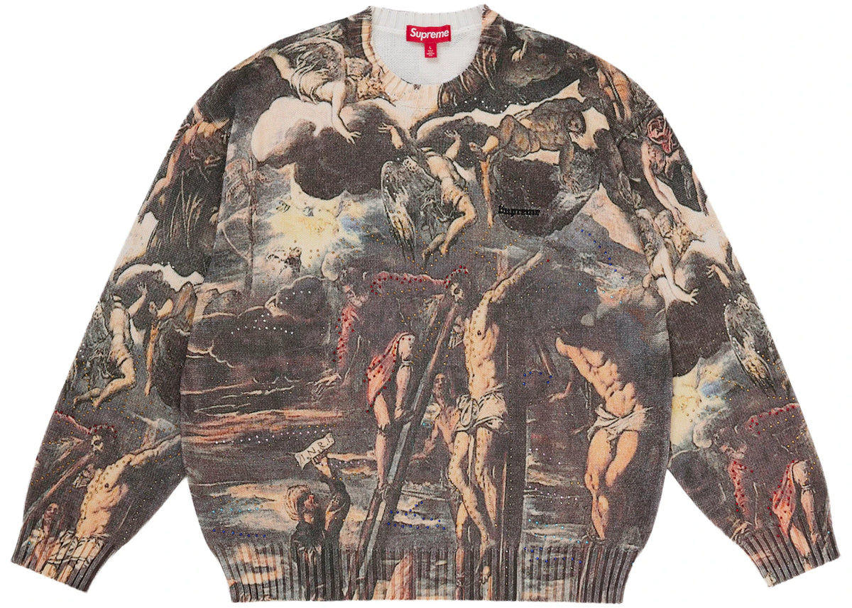 Supreme Crucifixion Sweater White -1