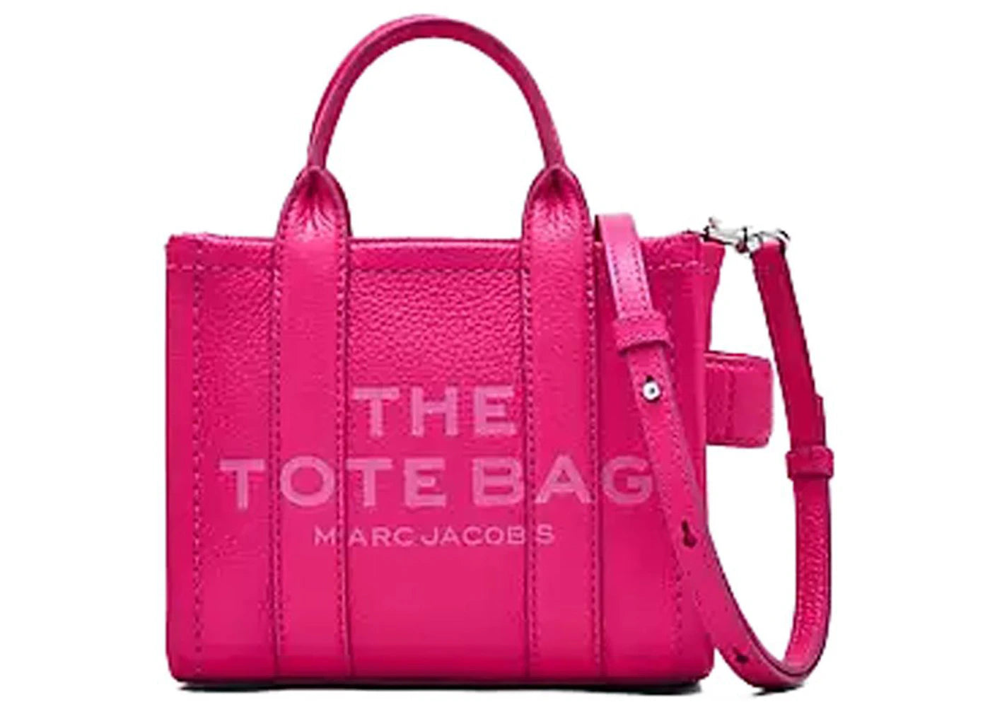 Marc Jacobs The Leather Crossbody Mini Tote Bag Lipstick Pink -1