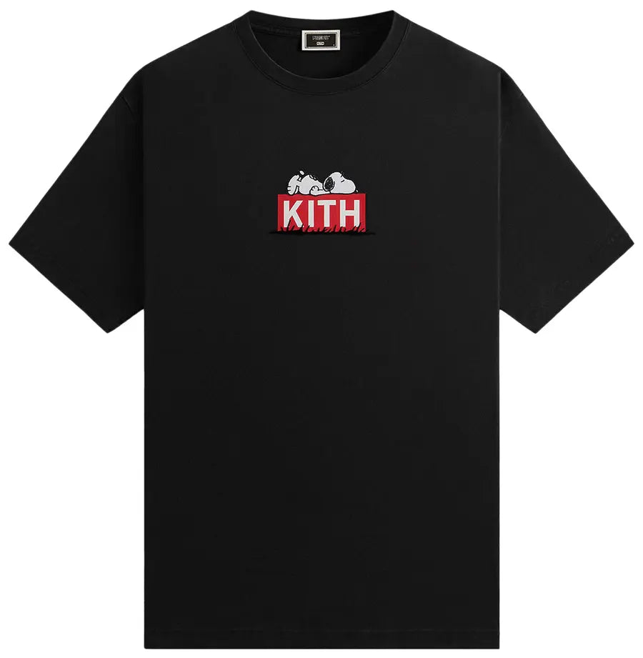 Kith x Peanuts Doghouse Classic Logo Tee Black