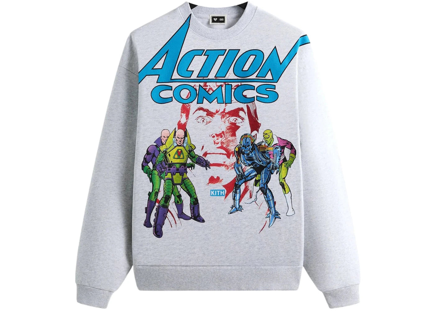 Kith x Superman Action Comics Nelson Crewneck Light Heather Grey