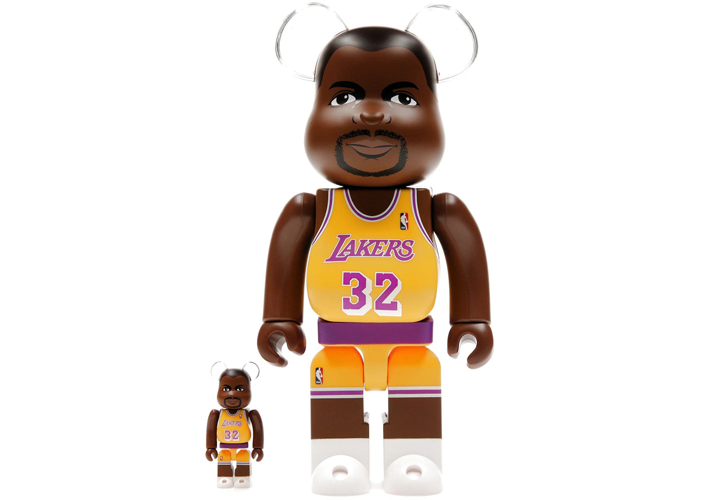 Bearbrick NBA Magic Johnson (Los Angeles Lakers) 100% & 400% Set -1