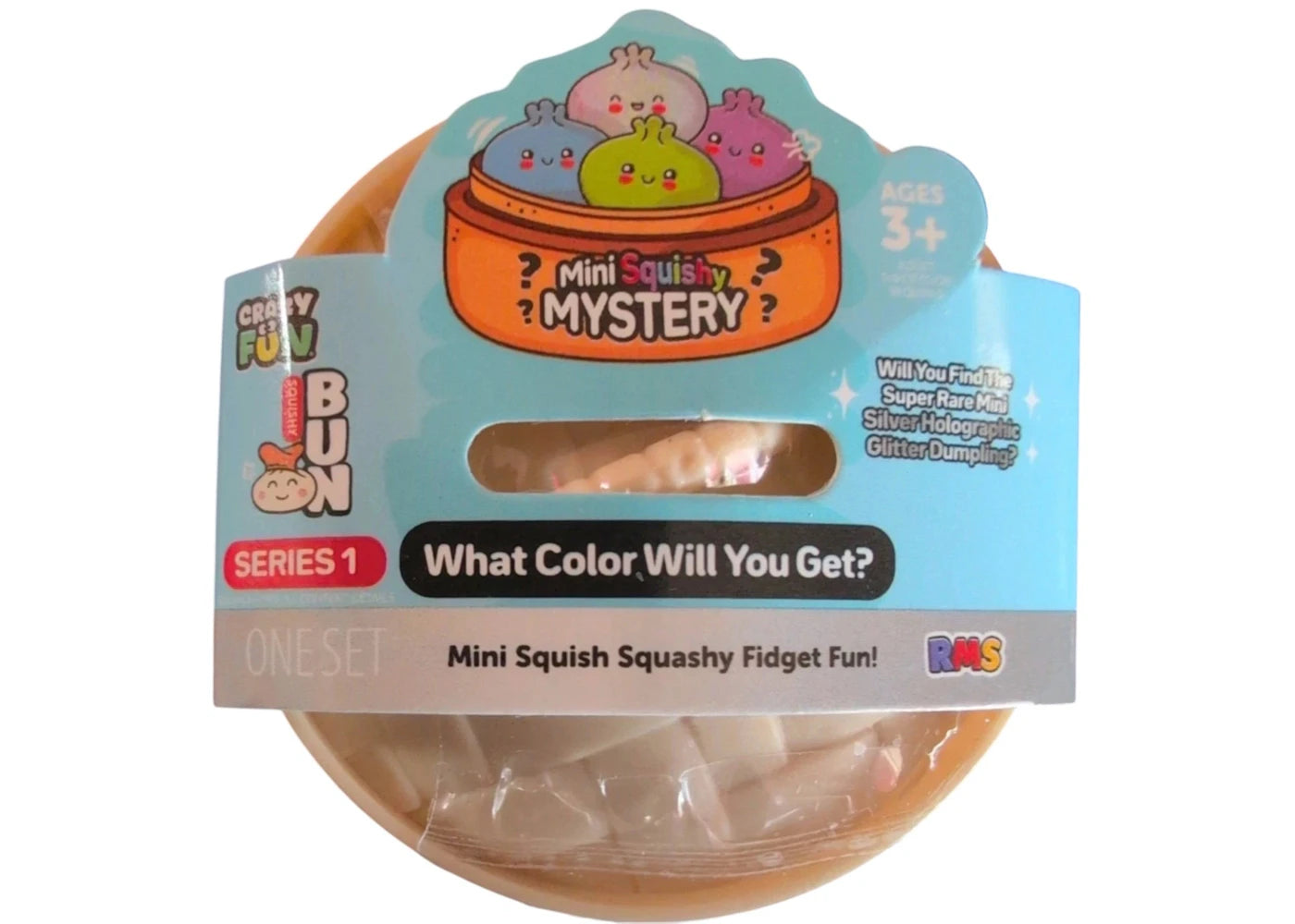 Squishy Bun Mini Squishy Mystery Squishy Series 1 "Dumpling" (Silver Holographic Glitter Chase Version) Blind Box -1